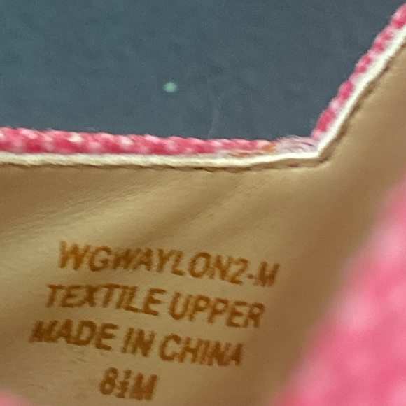 Pink fabric Guess peep toe cork heels size 8.5 - Picture 5 of 12